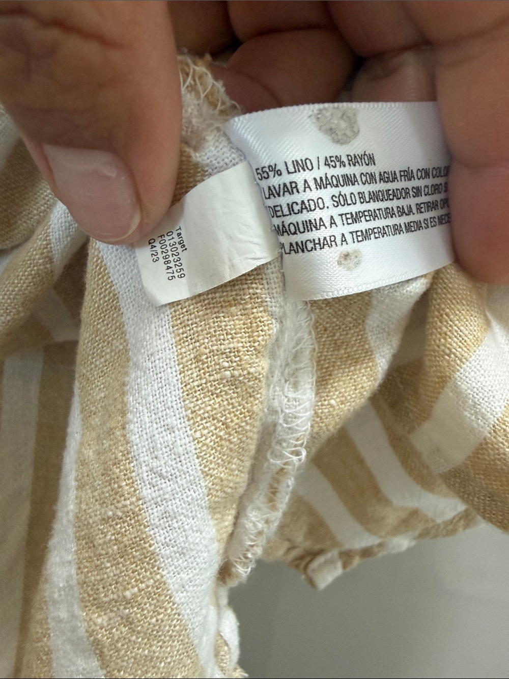 Universal Thread Beige and White Striped Casual Shirt - Picture 6 of 6